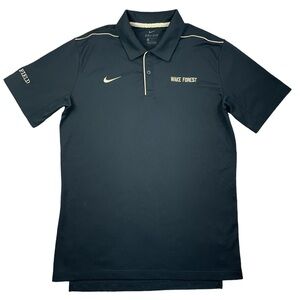 Nike Wake Forest University Demon Deacons Men’s Black Polo Collared Shirt size M
